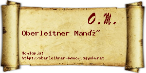 Oberleitner Manó névjegykártya